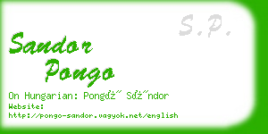 sandor pongo business card